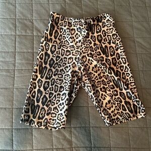 Onzie Brown and Black Leopard Print Biker Shorts